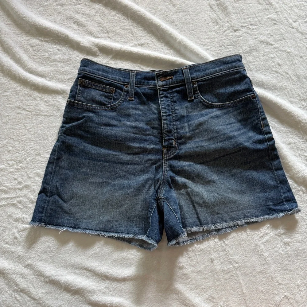 J. Crew Indigo High-Waisted Denim Shorts